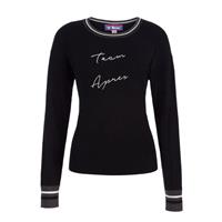 Fera Women's Team Apres Crew Sweater - Black / Charcoal Htr / White